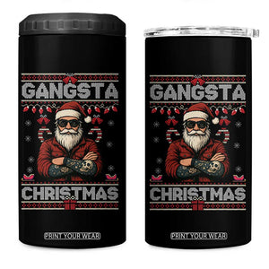 Gangster Santa Claus Hip Hop Rap Christmas Cool 4 in 1 Can Cooler Tumbler TS14 One Size: 16 oz Black Print Your Wear