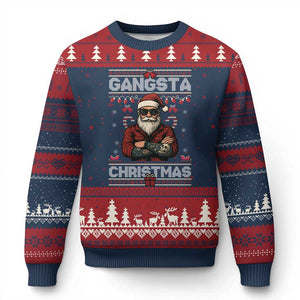 Gangster Santa Claus Hip Hop Rap Xmas Cool Ugly Christmas Sweater TS14 Navy Red Print Your Wear