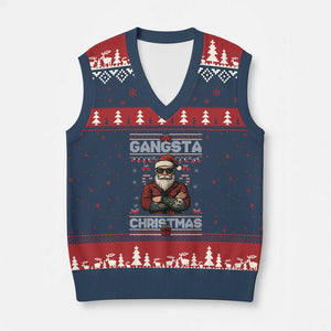 Gangster Santa Claus Hip Hop Rap Xmas Cool V-Neck Knit Sweater Vest TS14 Navy Red Print Your Wear