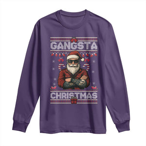 Gangster Santa Claus Hip Hop Rap Christmas Cool Long Sleeve Shirt TS14 Purple Print Your Wear