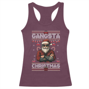 Gangster Santa Claus Hip Hop Rap Christmas Cool Racerback Tank Top TS14 Maroon Print Your Wear
