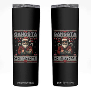 Gangster Santa Claus Hip Hop Rap Christmas Cool Skinny Tumbler TS14 Black Print Your Wear