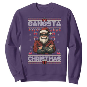 Gangster Santa Claus Hip Hop Rap Christmas Cool Sweatshirt TS14 Purple Print Your Wear