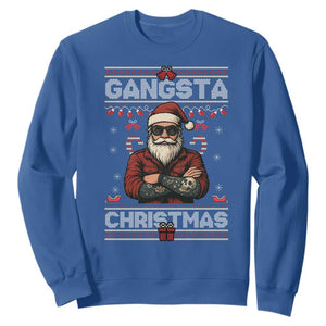 Gangster Santa Claus Hip Hop Rap Christmas Cool Sweatshirt TS14 Royal Blue Print Your Wear