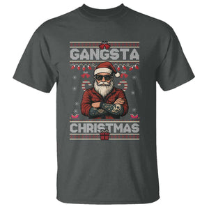 Gangster Santa Claus Hip Hop Rap Christmas Cool T Shirt TS14 Dark Heather Print Your Wear