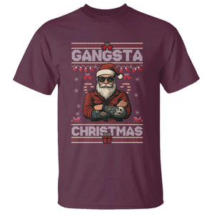 Gangster Santa Claus Hip Hop Rap Christmas Cool T Shirt TS14 Maroon Print Your Wear