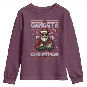 Gangster Santa Claus Hip Hop Rap Christmas Cool Youth Sweatshirt TS14 Maroon Print Your Wear