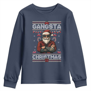 Gangster Santa Claus Hip Hop Rap Christmas Cool Youth Sweatshirt TS14 Navy Print Your Wear