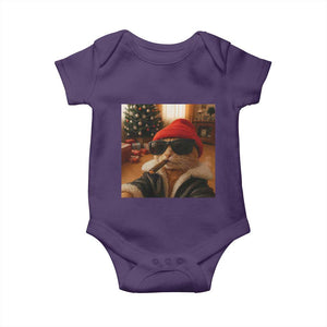 Funny Gangster Cats Christmas Baby Onesie Smoking Kitten Meme TS14 Purple Print Your Wear