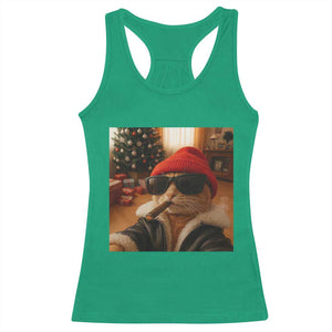 Funny Gangster Cats Christmas Racerback Tank Top Smoking Kitten Meme TS14 Irish Green Print Your Wear