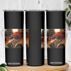 Funny Gangster Cats Christmas Skinny Tumbler Smoking Kitten Meme TS14 Print Your Wear