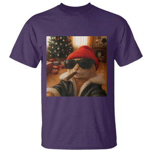 Funny Gangster Cats Christmas T Shirt Smoking Kitten Meme TS14 Purple Print Your Wear