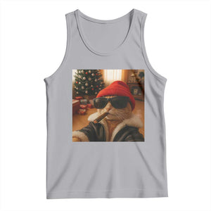 Funny Gangster Cats Christmas Tank Top Smoking Kitten Meme TS14 Athletic Heather Print Your Wear