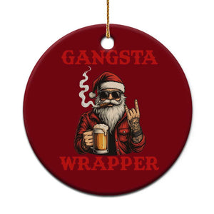 Funny Santa Drinking Beer Chirstmas Ceramic Ornament Gangster Rock On Hand Xmas TS14 1pc Red Print Your Wear