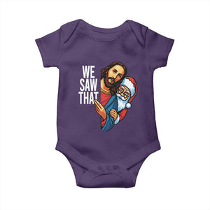 Funny Jesus Santa Meme Baby Onesie We Saw That Christmas TS14 Purple Print Your Wear