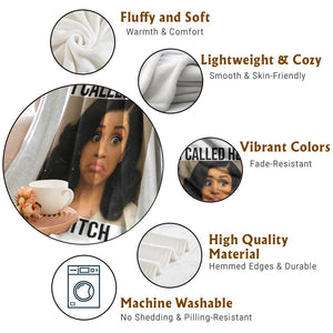 Funny Doll Face Meme Throw Blanket I Called Her A Bitch TS14 Print Your Wear