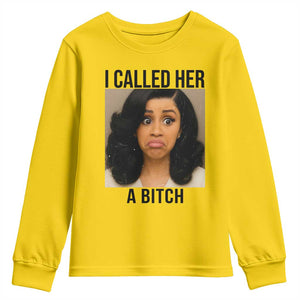 Funny Doll Face Meme Youth Sweatshirt I Called Her A Bitch TS14 Daisy Print Your Wear