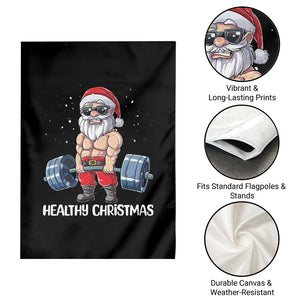 Funny Santa Gym Xmas Garden Flag Healthy Christmas TS14 Print Your Wear