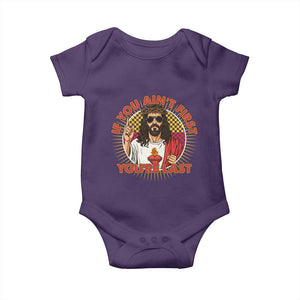 Funny Jesus Racing Baby Onesie If You Are Not First You Are Last TS14 Purple Print Your Wear