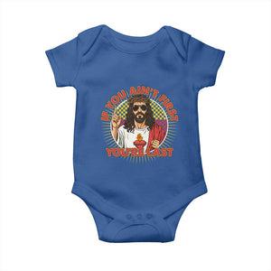 Funny Jesus Racing Baby Onesie If You Are Not First You Are Last TS14 Royal Blue Print Your Wear