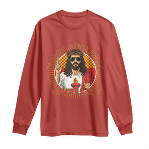 Funny Jesus Racing Long Sleeve Shirt If You Are Not First You Are Last TS14 Red Print Your Wear