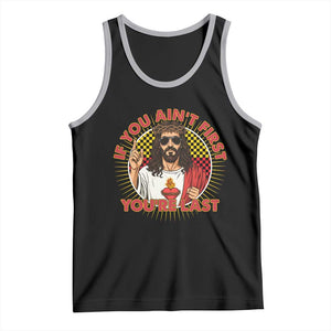 Funny Jesus Racing Tank Top If You Are Not First You Are Last TS14 Black Athletic Heather Print Your Wear