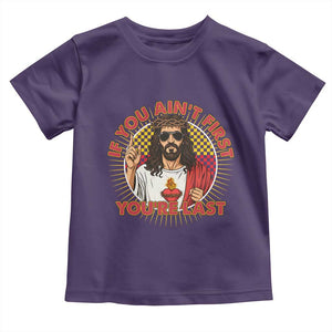 Funny Jesus Racing Toddler T Shirt If You Are Not First You Are Last TS14 Purple Print Your Wear
