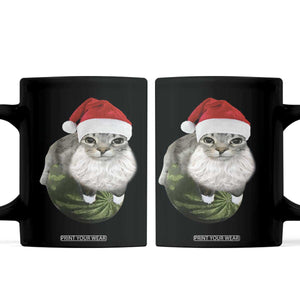 Watermelon Cat Christmas Coffee Mug Funny Silly Kitten Meme TS14 Black Print Your Wear