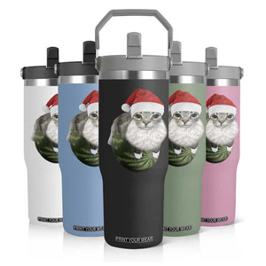 Watermelon Cat Christmas Flip Straw Tumbler Funny Silly Kitten Meme TS14 Print Your Wear