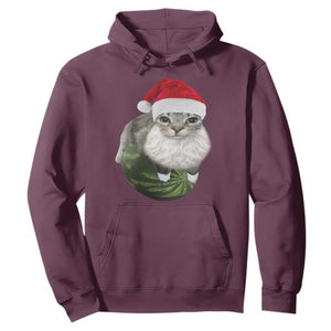 Watermelon Cat Christmas Hoodie Funny Silly Kitten Meme TS14 Maroon Print Your Wear