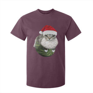 Watermelon Cat Christmas T Shirt For Kid Funny Silly Kitten Meme TS14 Maroon Print Your Wear