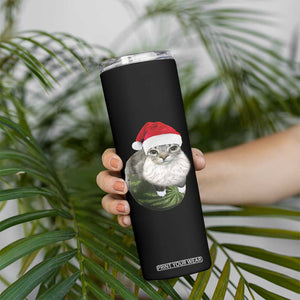 Watermelon Cat Christmas Skinny Tumbler Funny Silly Kitten Meme TS14 Print Your Wear