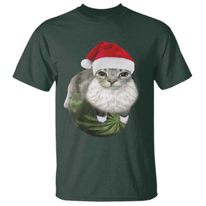 Watermelon Cat Christmas T Shirt Funny Silly Kitten Meme TS14 Dark Forest Green Print Your Wear