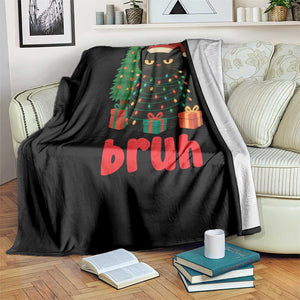 Funny Cat Bruh Christmas Throw Blanket Silly Meme Kitty Xmas TS14 Print Your Wear
