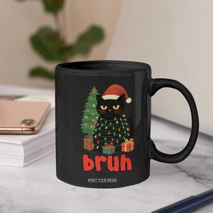 Funny Cat Bruh Christmas Coffee Mug Silly Meme Kitty Xmas TS14 Print Your Wear