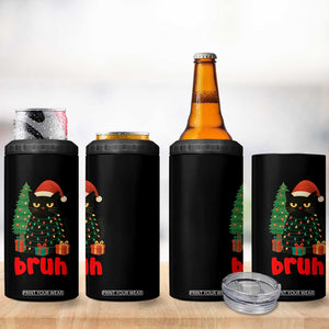 Funny Cat Bruh Christmas 4 in 1 Can Cooler Tumbler Silly Meme Kitty Xmas TS14 Print Your Wear