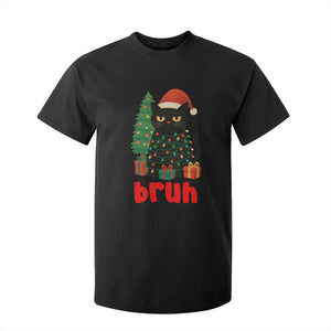 Funny Cat Bruh Christmas T Shirt For Kid Silly Meme Kitty Xmas TS14 Black Print Your Wear
