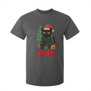 Funny Cat Bruh Christmas T Shirt For Kid Silly Meme Kitty Xmas TS14 Dark Heather Print Your Wear