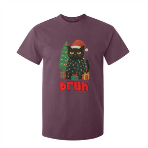 Funny Cat Bruh Christmas T Shirt For Kid Silly Meme Kitty Xmas TS14 Maroon Print Your Wear