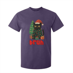 Funny Cat Bruh Christmas T Shirt For Kid Silly Meme Kitty Xmas TS14 Purple Print Your Wear