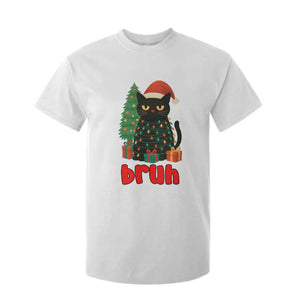 Funny Cat Bruh Christmas T Shirt For Kid Silly Meme Kitty Xmas TS14 White Print Your Wear