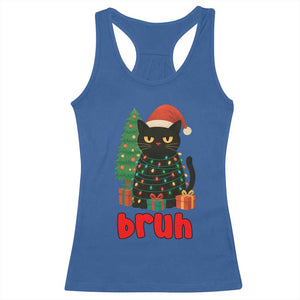 Funny Cat Bruh Christmas Racerback Tank Top Silly Meme Kitty Xmas TS14 Royal Blue Print Your Wear
