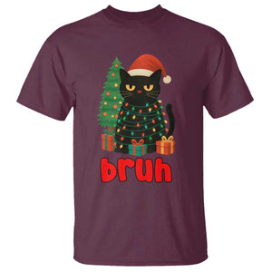 Funny Cat Bruh Christmas T Shirt Silly Meme Kitty Xmas TS14 Maroon Print Your Wear