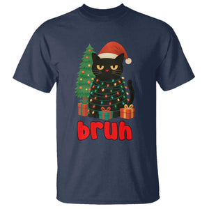 Funny Cat Bruh Christmas T Shirt Silly Meme Kitty Xmas TS14 Navy Print Your Wear