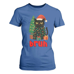 Funny Cat Bruh Christmas T Shirt For Women Silly Meme Kitty Xmas TS14 Royal Blue Print Your Wear