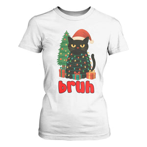 Funny Cat Bruh Christmas T Shirt For Women Silly Meme Kitty Xmas TS14 White Print Your Wear