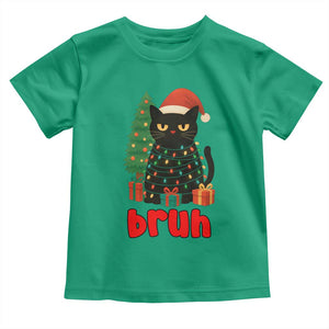 Funny Cat Bruh Christmas Toddler T Shirt Silly Meme Kitty Xmas TS14 Irish Green Print Your Wear