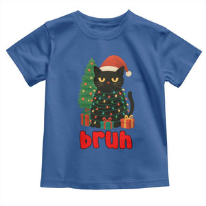 Funny Cat Bruh Christmas Toddler T Shirt Silly Meme Kitty Xmas TS14 Royal Blue Print Your Wear