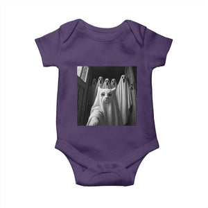 Funny Ghost Cat Halloween Meme Baby Onesie TS14 Purple Print Your Wear