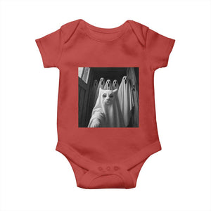 Funny Ghost Cat Halloween Meme Baby Onesie TS14 Red Print Your Wear